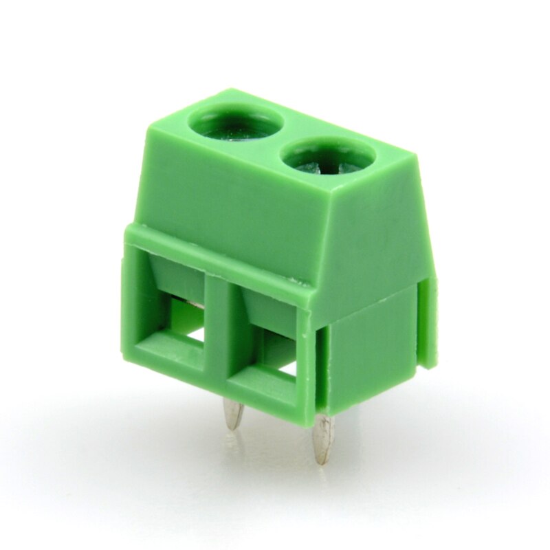 2-Pin Screw Terminal Block Connector - Green (5 Pack)