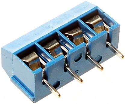 4-Pin Screw Terminal Block 5.08mm Pitch Blue (3 Pack)