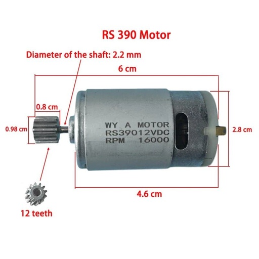 [ACT-030] RS-390 12VDC 16000RPM Motor