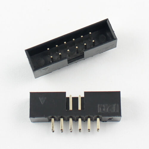[EC-089-N] 12-Pin 2x6 IDC Header Box PCB Mount Straight (5 Pack)