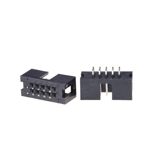 [EC-091-N] 10-Pin 2x5 IDC Header Box PCB Mount Straight (5 Pack)