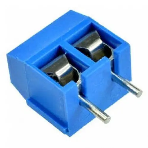 [EC-015-Blue-NN] 2-Pin Screw Terminal Block Connector 5.08mm Pitch - Blue (5 Pack)