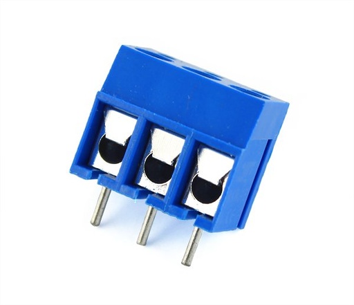 [EC-016-B-NN] 3-Pin Screw Terminal Block Connector 5.08mm Pitch - Blue (5 Pack)