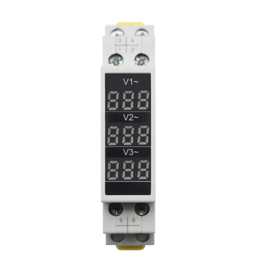 [PWR-020] Din Rail Mini Three-Phase LED Voltmeter