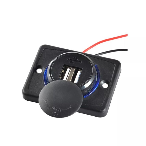 [ACC-101] Dual USB Charger Socket with Sliding Cap