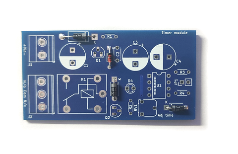 components placed on 555 timer board