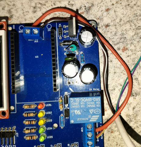 Jumper cable connected to Bot Shop board