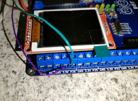 OLED screen connected to Bot Shop project board 