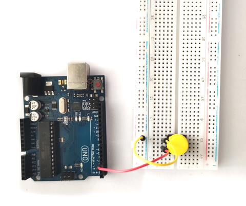 Breadboard connected to Arduino Uno