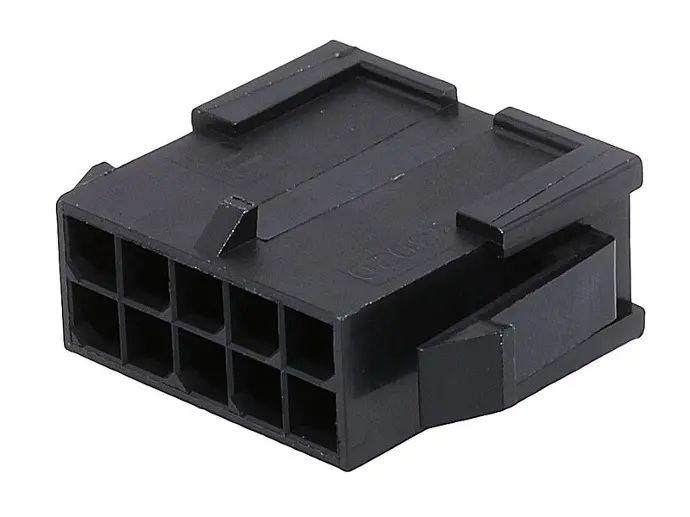 10-WAY Micro fit 3.00mm Rectangular Connector female with crimps (Black)  (2 Pack)