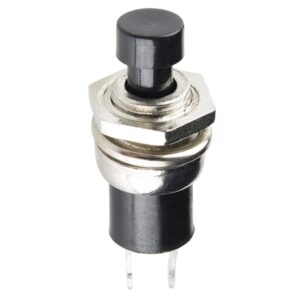 Momentary Push Button Black - Panel Mount