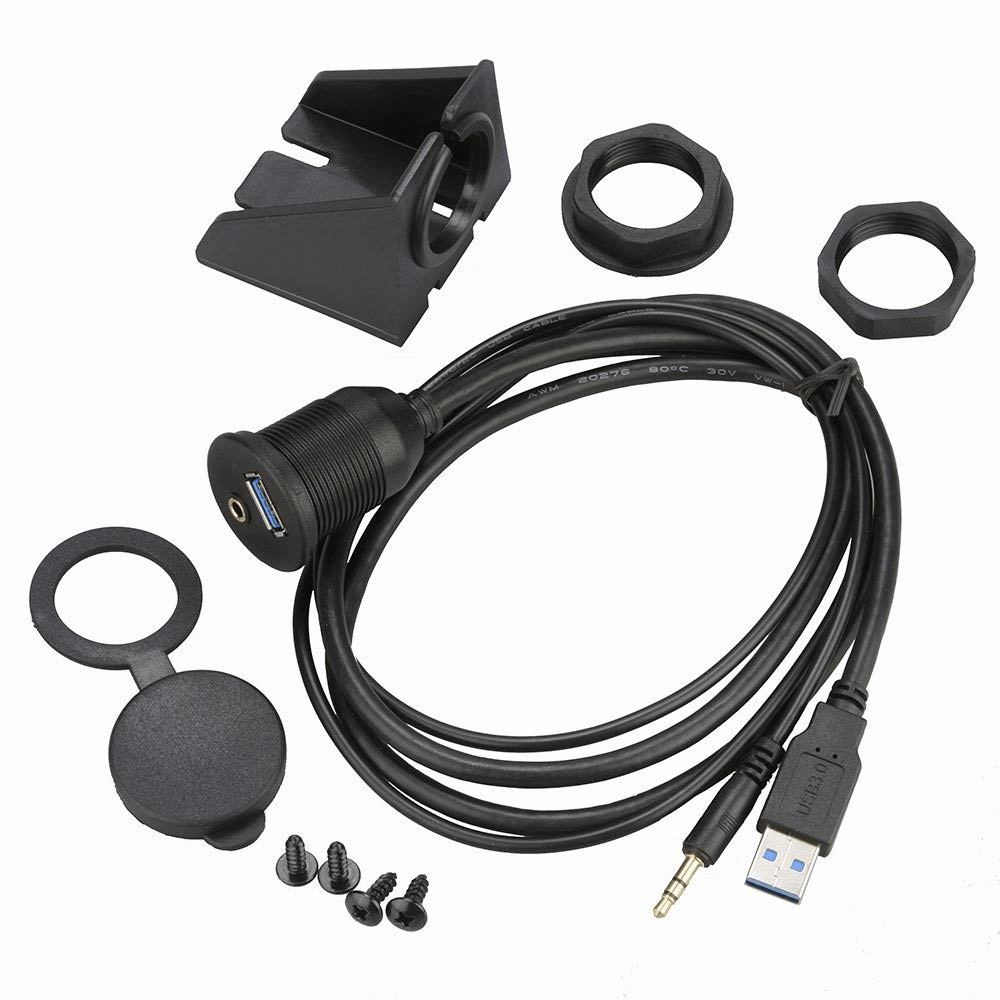 USB 3.0 and 3.5mm Audio Extension Panel Mount
