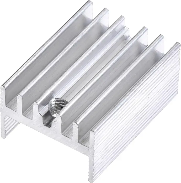 Silver 15*10*20/15*10*25mm 1Pin Aluminum Heat Sink For TO-220 Triode
