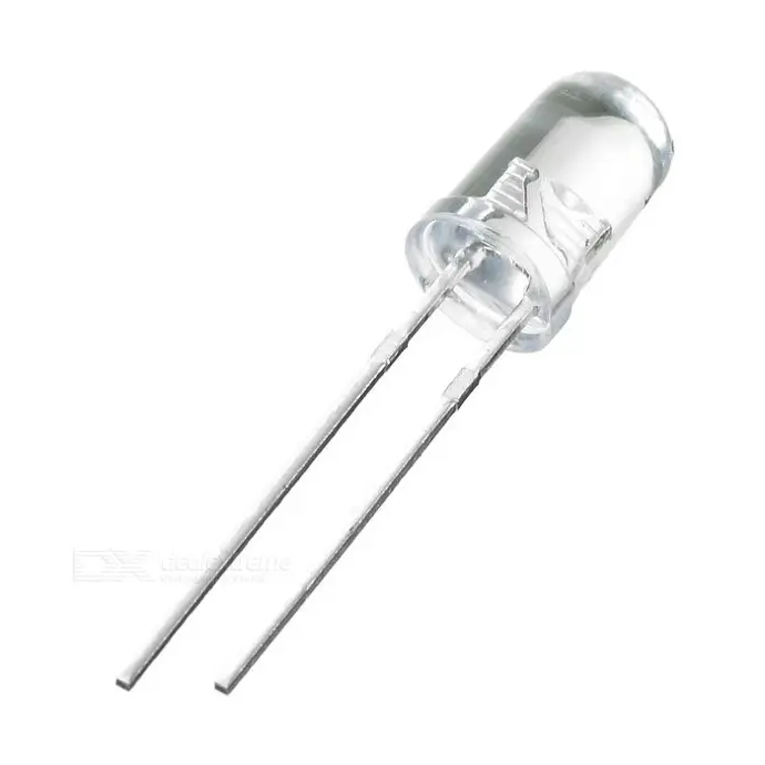 White 2 Pin 5mm LED Round Light Emitting (10 Pack)