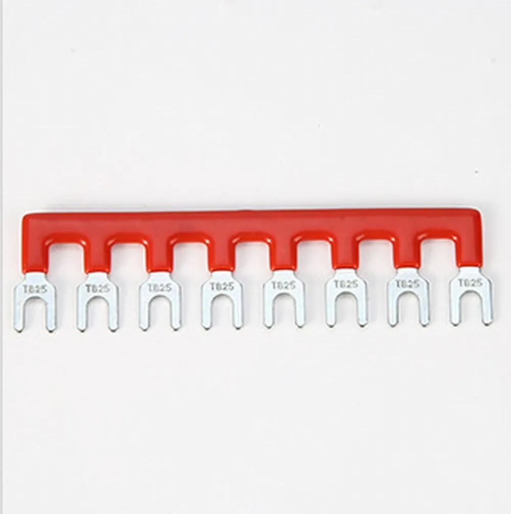 Jumper Block Terminal Strips, 8 Pin, 25A, Red 