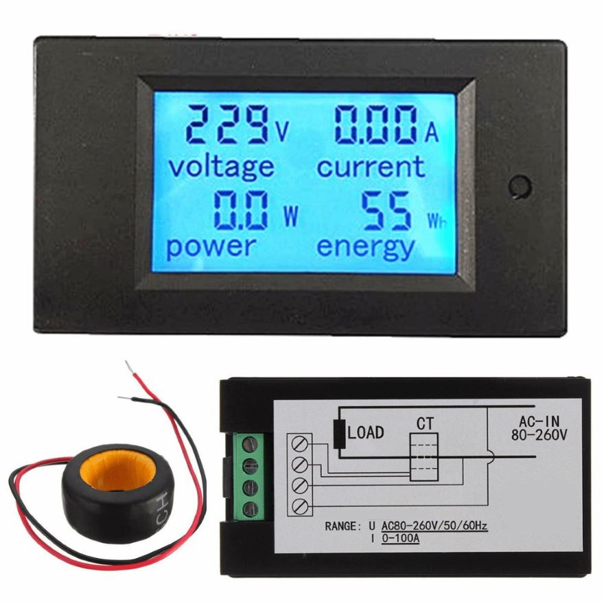 AC power meter – Voltage Current Power Energy Panel Meter