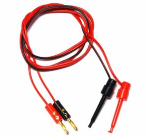 [T-006] Test hooks with banana connector (1 red & 1 black)