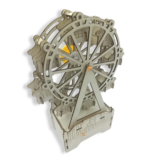[KIT-102] STEM Educational Toy - Musical Mansion manor on the wheel the Wooden Mechanical Ferris Wheel - Kit