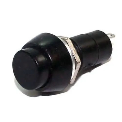 [EC-116-BLACK-N] 12mm Panel Mount Push Button PBS Black