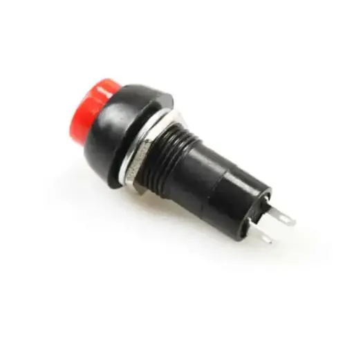 [EC-116-Red-N] 12mm Panel Mount Push Button PBS Red