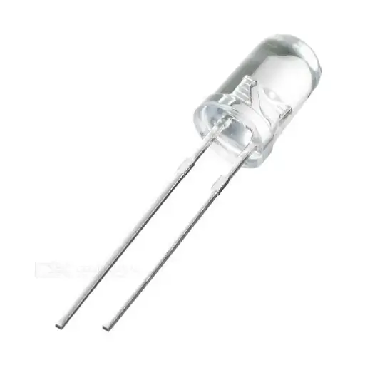 [DL-056-W-N] White 2 Pin 5mm LED Round Light Emitting (10 Pack)