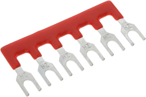 [ACC-092-6Pin-N] Jumper Block Terminal Strips, 6 Pin, 25A, Red