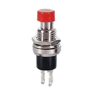 [EC-065-Red-N] Red Momentary Push Button - Panel Mount
