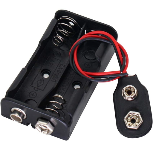 [ACC-402] 2 x AA Battery Holder with 9V Snap Terminal 